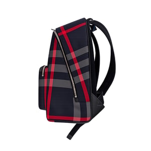 Burberry Jeff Mens Leather Backpack -Navy Grey