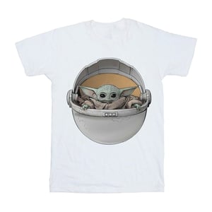 Star Wars Girls The Mandalorian The Child Basket Cotton T-Shirt (White)