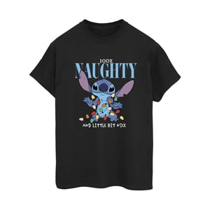 Disney Dames/Dames Lilo & Stitch Naughty & Nice Katoenen Vriendje T-shirt (Zwart)
