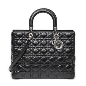 Large Lady Dior Zip Shoulder Bag