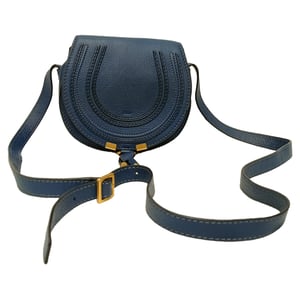 Chloé Marcie kleine crossbodytas in blauw leer
