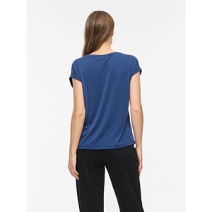 Vila vitevira v-neck ss top/vol 14114734 medium blue denim