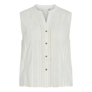 Vila vibecca s/l short lace top/rs 14116043 snow white