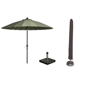 Garden Impressions Manilla parasolset olijf met voet 30 kg en hoes