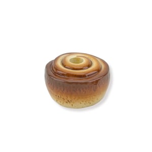 House Vitamin Candle holder cinnamon bun dolomite- brown -11x11x6,5cm