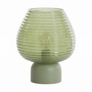Casa di Elturo Led tafellamp liora glazen – geribbeld glas – Ø18 x 23 cm – draadloze