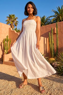 Floral Embroidered Midi Dress
