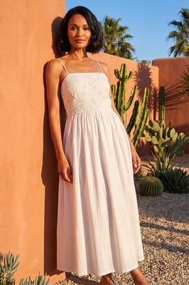 Floral Embroidered Midi Dress