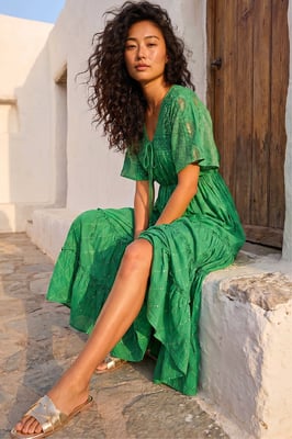 Petite Boho Shimmer Maxi Dress