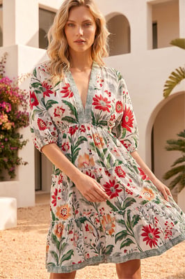 Floral Tiered Boho Dress