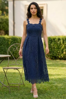 Floral Crochet Midi Dress