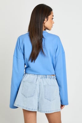 Elasticated Waist Denim Shorts