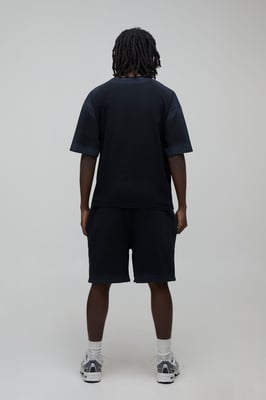 Oversized Shrunken Spray Seam Wash T-Shirt & Shorts Set