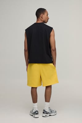 Homme Printed Oversized Boxy Drop Armhole Tank & Baggy Short Set