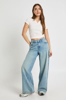 Basics Mid Waist Boyfriend Jean