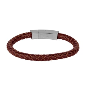 Mens Stainless Steel DAD Leather Bracelet