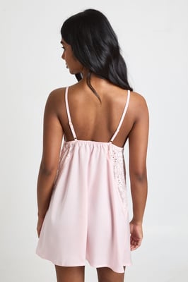 Satin Floral Lace Detail Nightie