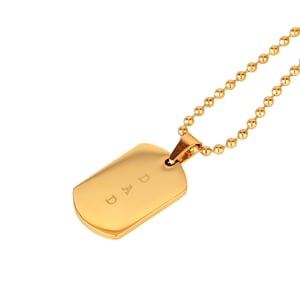 Gold Plated Stainless Steel DAD Dogtag Necklace