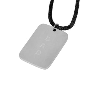 Mens Stainless Steel DAD Dogtag Cord Necklace