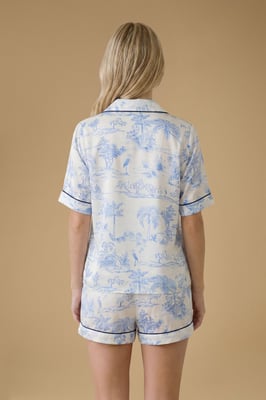 Satin Toile Printed Short Nightwear Set