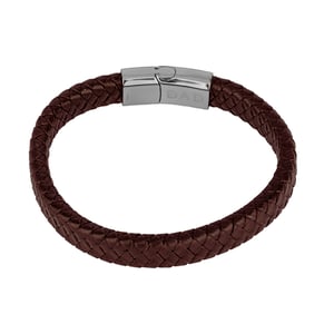 Stainless Steel Woven DAD Leather Bracelet