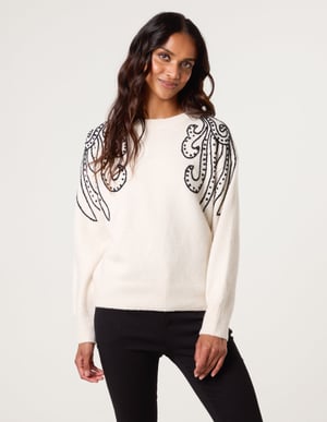 Embroidery Shoulder Detailing Jumper