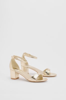 Rory Faux Leather Block Heel 2 Part Sandals