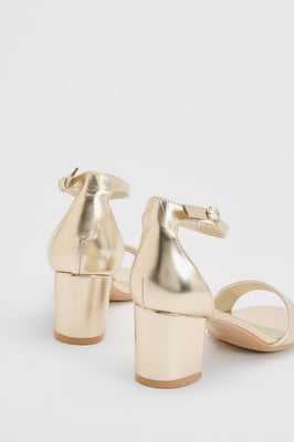 Rory Faux Leather Block Heel 2 Part Sandals