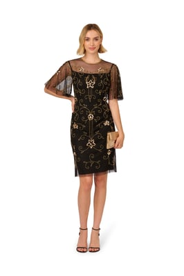 Studio Beaded Illusion Neck Dress