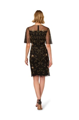 Studio Beaded Illusion Neck Dress