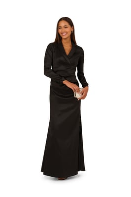 Stretch Taffeta Tuxedo Dress