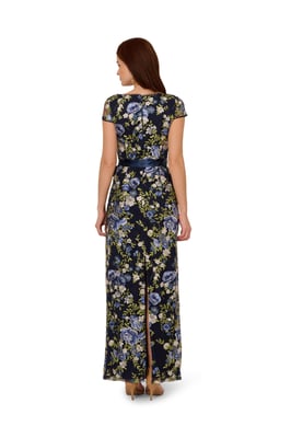 Cascading Floral Column Gown