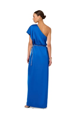 Stretch Satin Long Dress