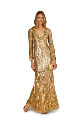 Aidan Beaded Mesh Long Dress