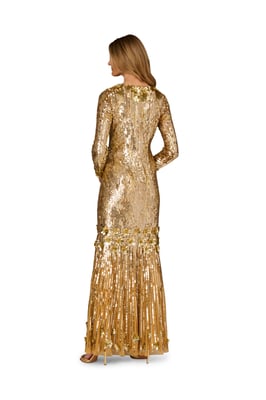Aidan Beaded Mesh Long Dress