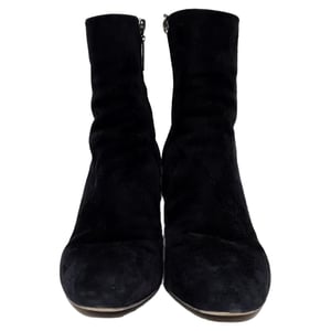 Saint Laurent Loulou Zip Ankle Boots in Black Suede