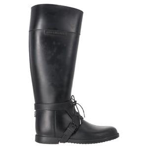 Givenchy Knähöga Gummistövlar Med Snörning Och Accent I Svart Gummi