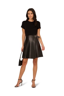 Ponte Faux Leather Dress