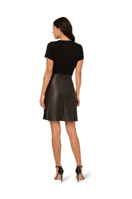 Ponte Faux Leather Dress