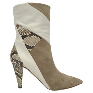 Aquazzura Calder Snake-Effect Ankle Boots in Multicolor Suede