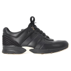 Chanel CC Low-Top Sneakers in Black Calf Leather
