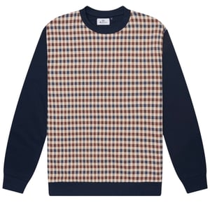 Aquascutum Active Club Check Crewneck Navy