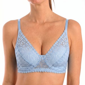 Women's Floral Lace Triangle Bra, Wire-Free