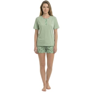 Dames Zomer Korte Mouwen Katoenen Pyjama's KL40000