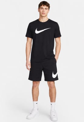 Nike Mens Tracksuit Icon Swoosh T Shirt Icon Swoosh Shorts Set in Black/Black