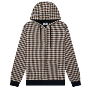 Aquascutum Active Club Check Heldragkedja Hoodie Marinblå