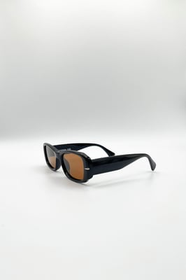 Bold Retangle Sunglasses in Black