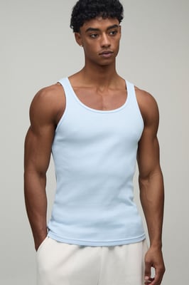 Basic Muscle Fit Ribbed Vest