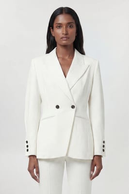 Compact Stretch Sculpted Waist Tailored Blazer