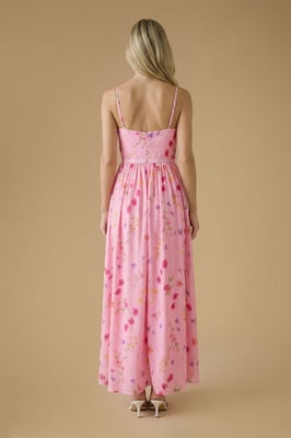 Wildflower Mesh Bandeau Maxi Dress
